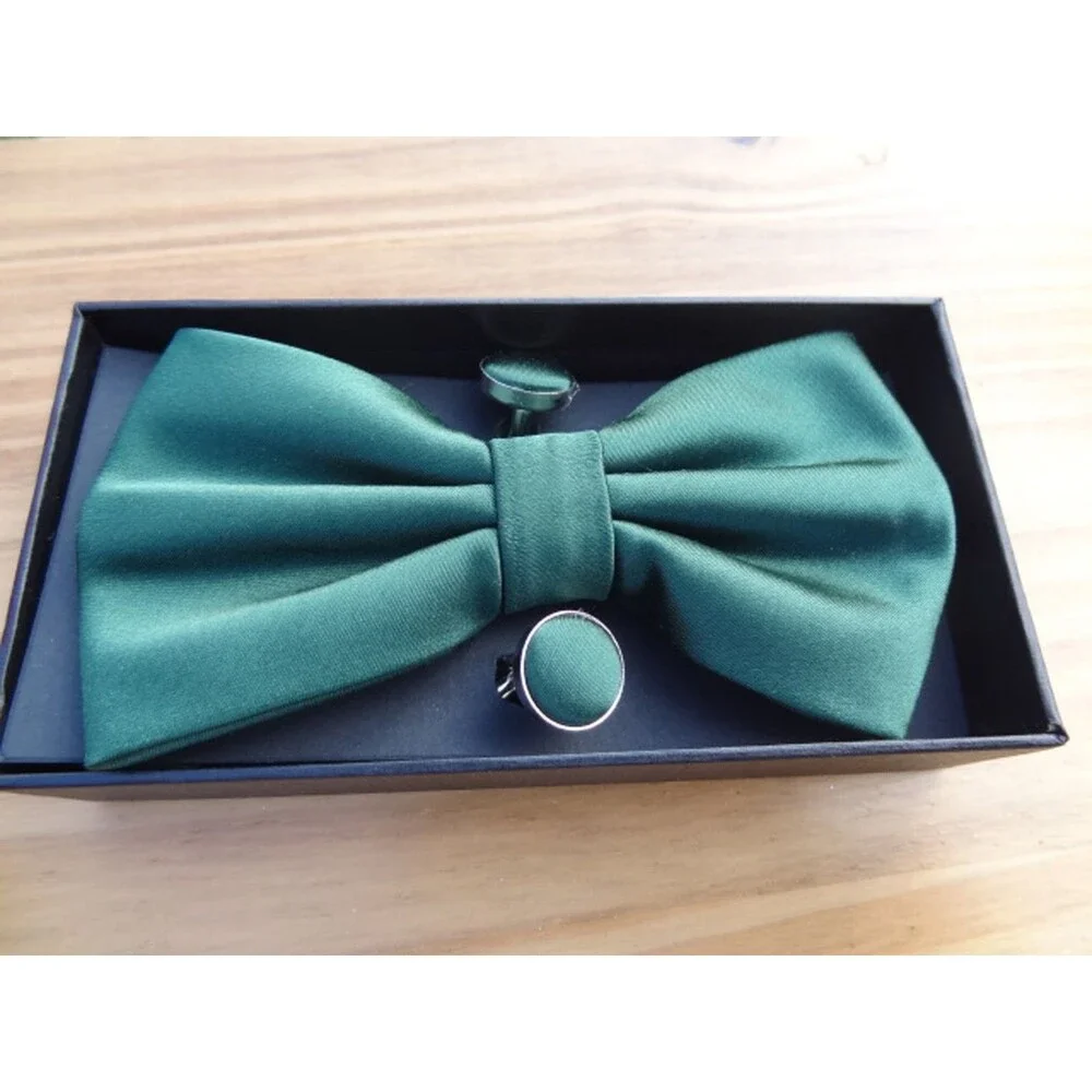 Men's Bow Tie Sets Including Cufflinks and Handkerchieves Bow Ties with